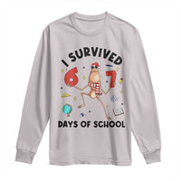 Marcus The Worm 67 Days of School Long Sleeve Shirt I Survived Funny Six Seven Meme Christmas Vibe - Wonder Print Shop