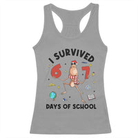 Marcus The Worm 67 Days of School Racerback Tank Top I Survived Funny Six Seven Meme Christmas Vibe - Wonder Print Shop
