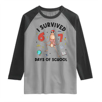 Marcus The Worm 67 Days of School Raglan Shirt I Survived Funny Six Seven Meme Christmas Vibe - Wonder Print Shop