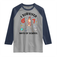 Marcus The Worm 67 Days of School Raglan Shirt I Survived Funny Six Seven Meme Christmas Vibe - Wonder Print Shop