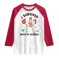 Marcus The Worm 67 Days of School Raglan Shirt I Survived Funny Six Seven Meme Christmas Vibe - Wonder Print Shop