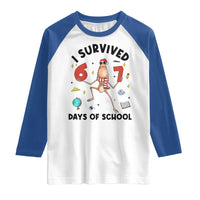 Marcus The Worm 67 Days of School Raglan Shirt I Survived Funny Six Seven Meme Christmas Vibe - Wonder Print Shop
