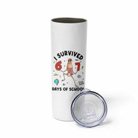 Marcus The Worm 67 Days of School Skinny Tumbler I Survived Funny Six Seven Meme Christmas Vibe - Wonder Print Shop