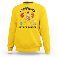 Marcus The Worm 67 Days of School Sweatshirt I Survived Funny Six Seven Meme Christmas Vibe - Wonder Print Shop