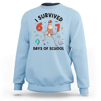 Marcus The Worm 67 Days of School Sweatshirt I Survived Funny Six Seven Meme Christmas Vibe - Wonder Print Shop