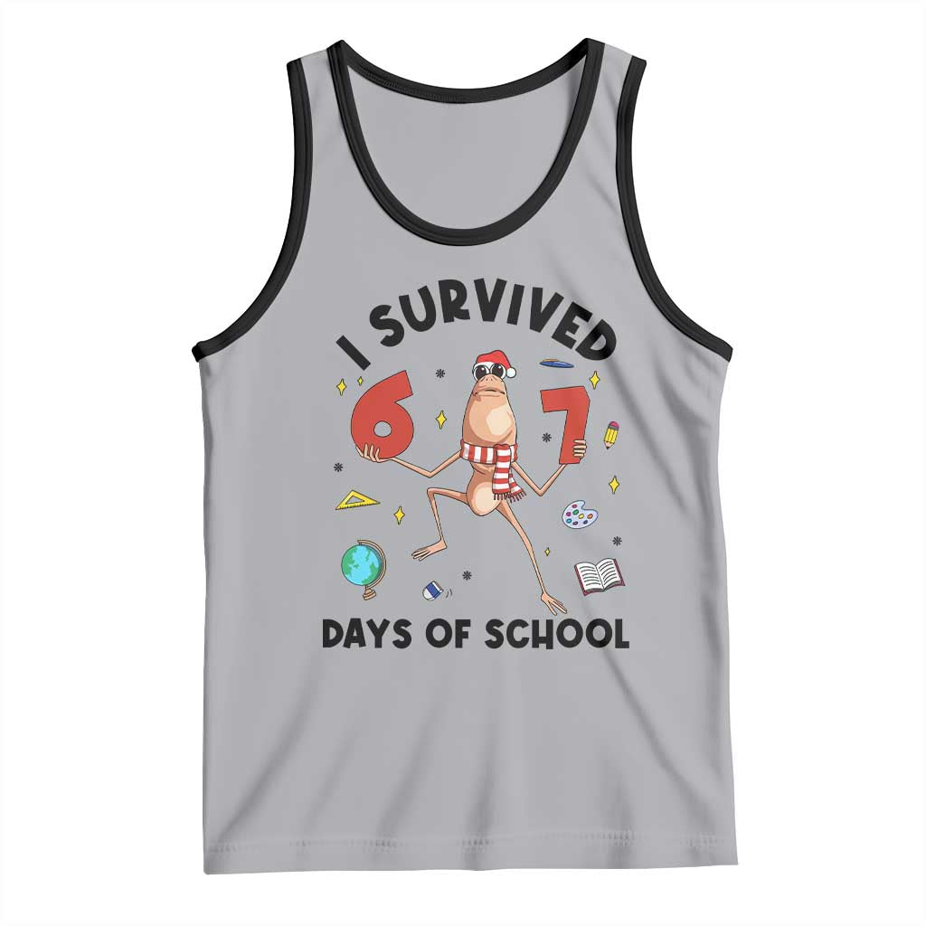 Marcus The Worm 67 Days of School Tank Top I Survived Funny Six Seven Meme Christmas Vibe - Wonder Print Shop