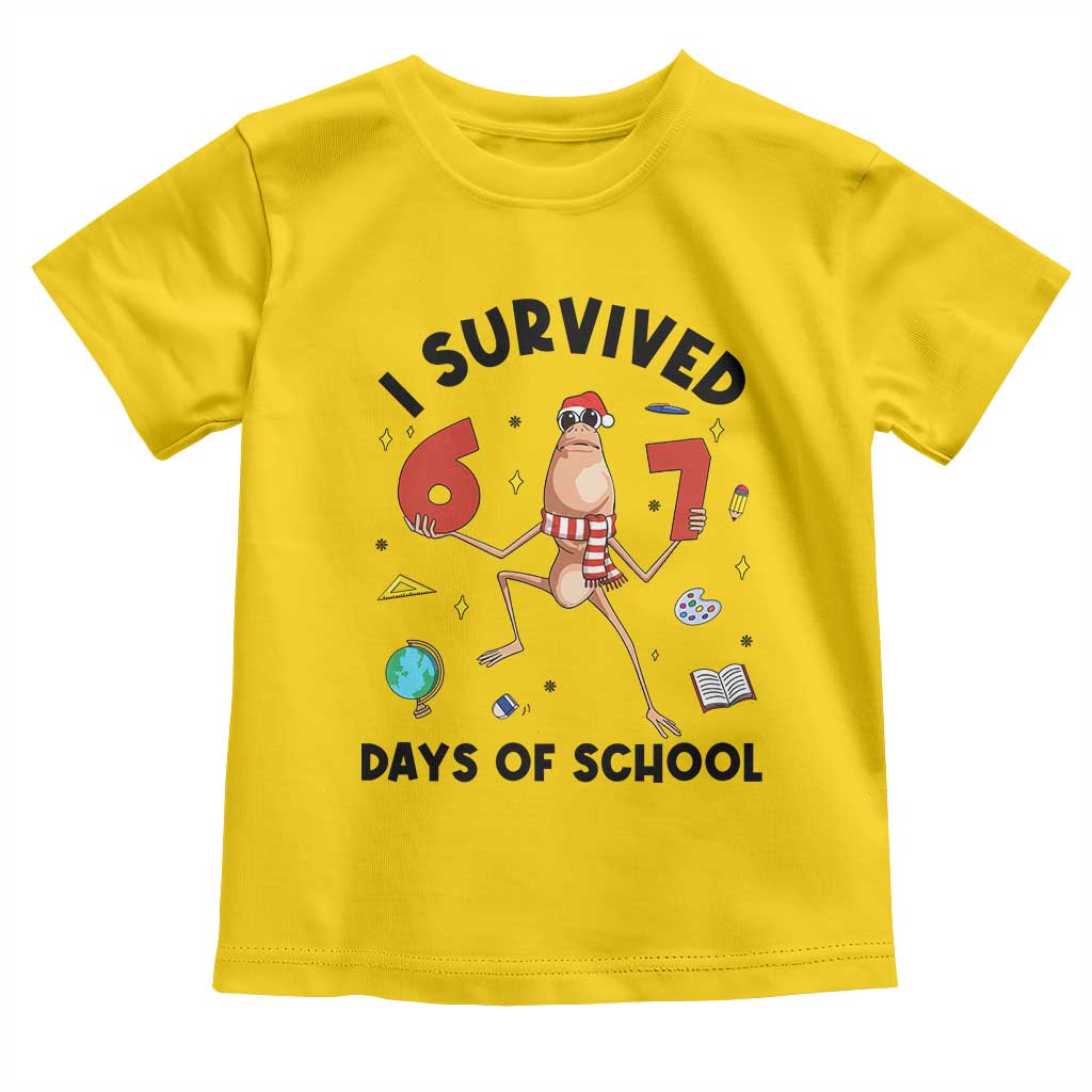 Marcus The Worm 67 Days of School Toddler T Shirt I Survived Funny Six Seven Meme Christmas Vibe - Wonder Print Shop