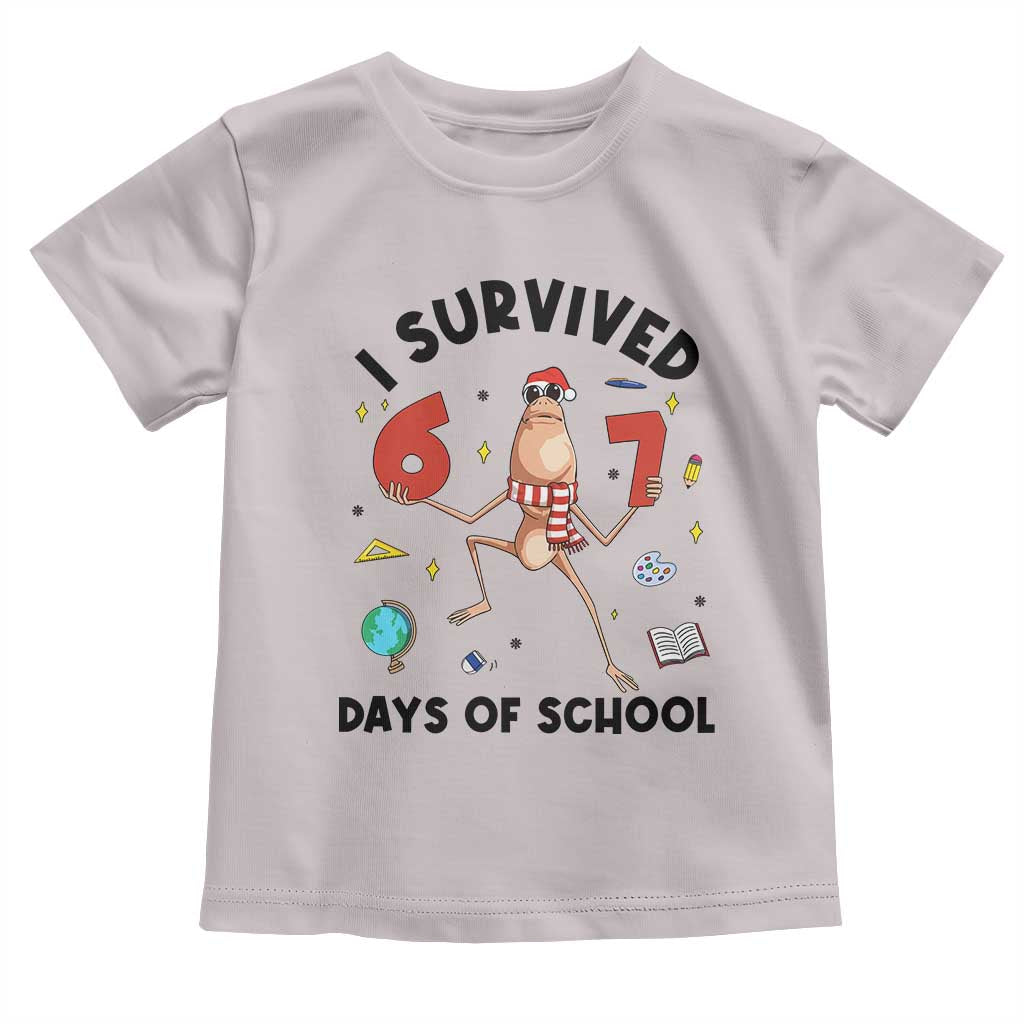 Marcus The Worm 67 Days of School Toddler T Shirt I Survived Funny Six Seven Meme Christmas Vibe - Wonder Print Shop