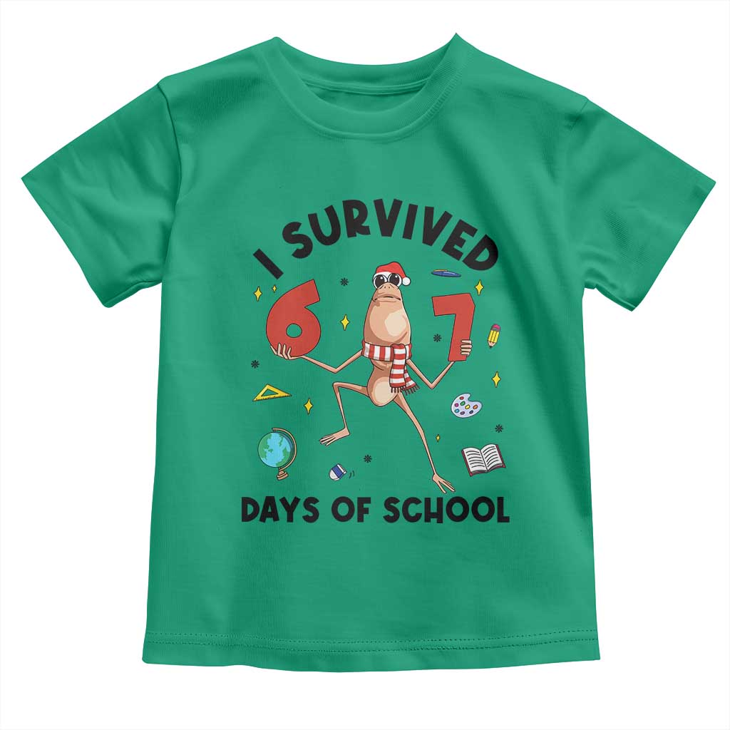 Marcus The Worm 67 Days of School Toddler T Shirt I Survived Funny Six Seven Meme Christmas Vibe - Wonder Print Shop