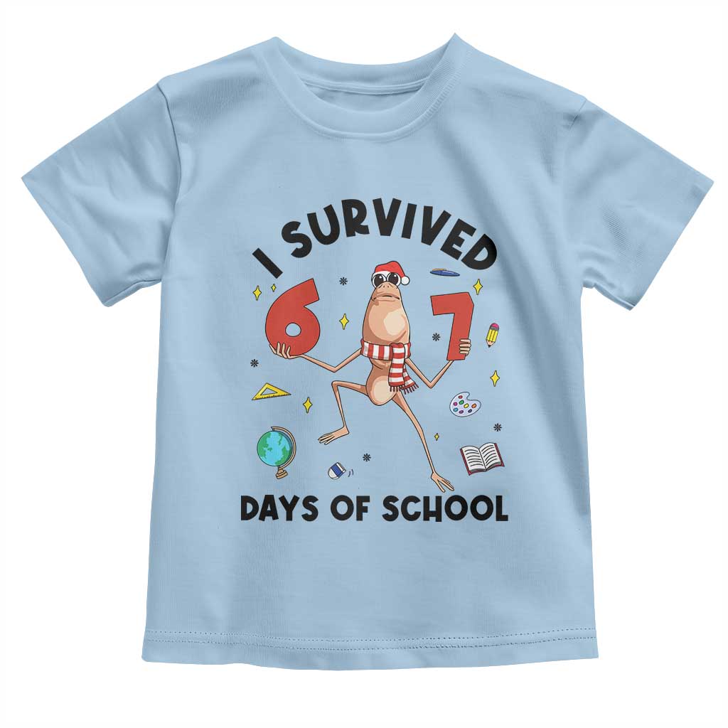 Marcus The Worm 67 Days of School Toddler T Shirt I Survived Funny Six Seven Meme Christmas Vibe - Wonder Print Shop