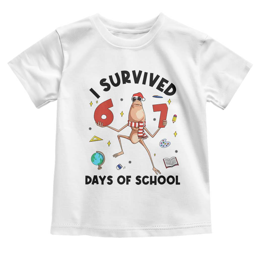 Marcus The Worm 67 Days of School Toddler T Shirt I Survived Funny Six Seven Meme Christmas Vibe - Wonder Print Shop