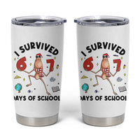 Marcus The Worm 67 Days of School Tumbler Cup I Survived Funny Six Seven Meme Christmas Vibe - Wonder Print Shop