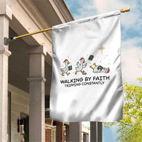 Funny Christian Goose Christmas Garden Flag Walking By Faith Tripping Constantly - Wonder Print Shop