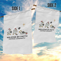 Funny Christian Goose Christmas Garden Flag Walking By Faith Tripping Constantly - Wonder Print Shop