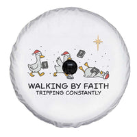 Funny Christian Goose Christmas Spare Tire Cover Walking By Faith Tripping Constantly - Wonder Print Shop