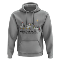 Funny Christian Goose Christmas Hoodie Walking By Faith Tripping Constantly - Wonder Print Shop