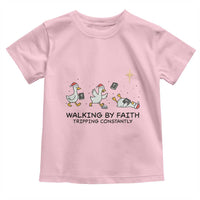 Funny Christian Goose Christmas Toddler T Shirt Walking By Faith Tripping Constantly - Wonder Print Shop