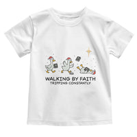 Funny Christian Goose Christmas Toddler T Shirt Walking By Faith Tripping Constantly - Wonder Print Shop