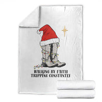 Western Christian Cowboy Throw Blanket Walking By Faith Tripping Constantly - Wonder Print Shop