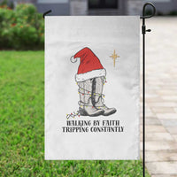 Western Christian Cowboy Garden Flag Walking By Faith Tripping Constantly - Wonder Print Shop