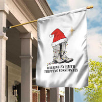 Western Christian Cowboy Garden Flag Walking By Faith Tripping Constantly - Wonder Print Shop