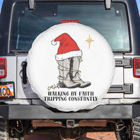 Western Christian Cowboy Spare Tire Cover Walking By Faith Tripping Constantly - Wonder Print Shop