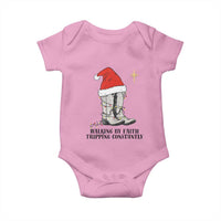 Western Christian Cowboy Baby Onesie Walking By Faith Tripping Constantly - Wonder Print Shop