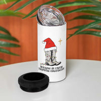 Western Christian Cowboy 4 in 1 Can Cooler Tumbler Walking By Faith Tripping Constantly - Wonder Print Shop