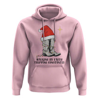 Western Christian Cowboy Hoodie Walking By Faith Tripping Constantly - Wonder Print Shop
