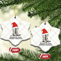 Western Christian Cowboy Ceramic Ornament Walking By Faith Tripping Constantly - Wonder Print Shop