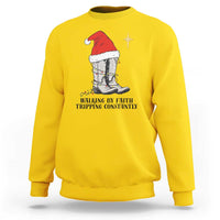Western Christian Cowboy Sweatshirt Walking By Faith Tripping Constantly - Wonder Print Shop
