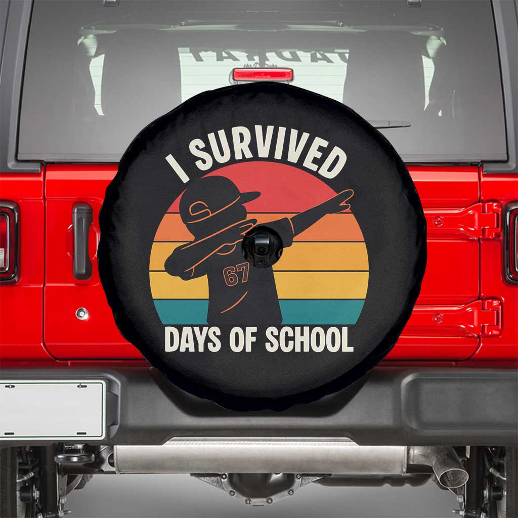 I Survived 67 Days Of School Spare Tire Cover Funny Boys Kids - Wonder Print Shop