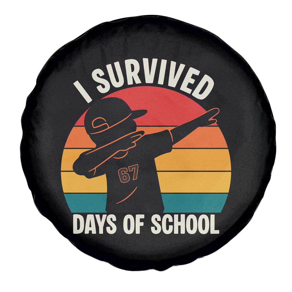 I Survived 67 Days Of School Spare Tire Cover Funny Boys Kids - Wonder Print Shop