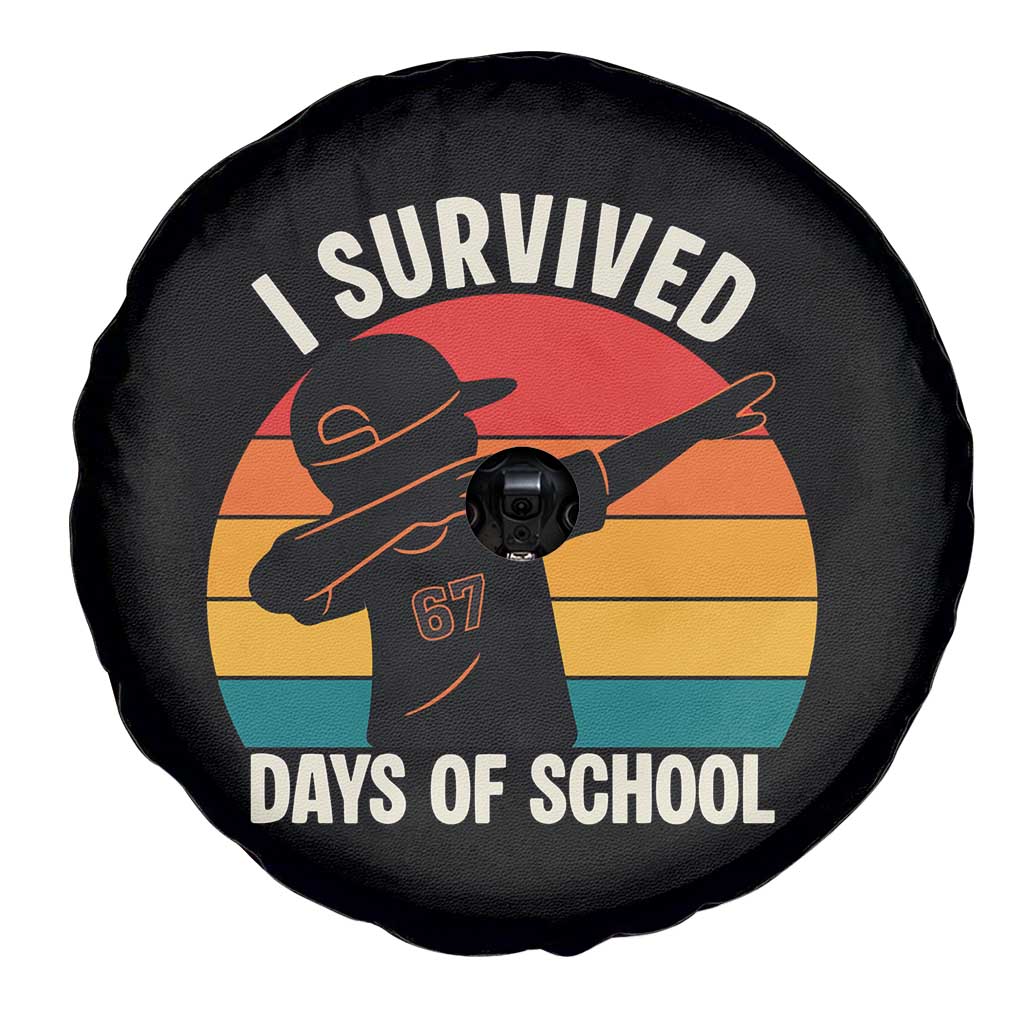 I Survived 67 Days Of School Spare Tire Cover Funny Boys Kids - Wonder Print Shop