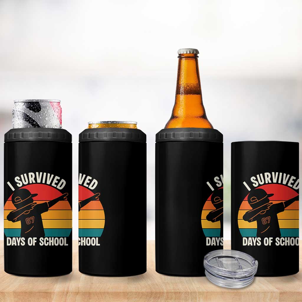 I Survived 67 Days Of School 4 in 1 Can Cooler Tumbler Funny Boys Kids - Wonder Print Shop