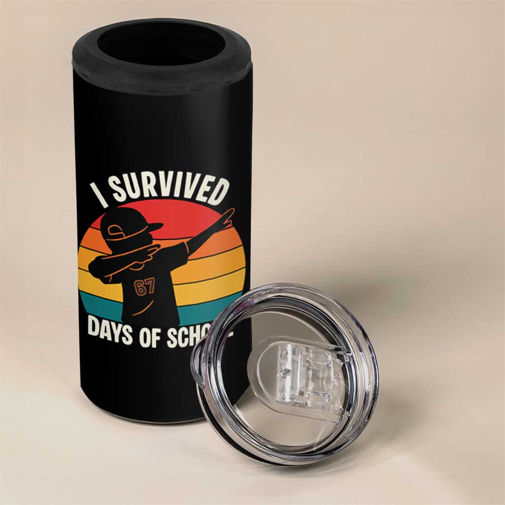 I Survived 67 Days Of School 4 in 1 Can Cooler Tumbler Funny Boys Kids - Wonder Print Shop