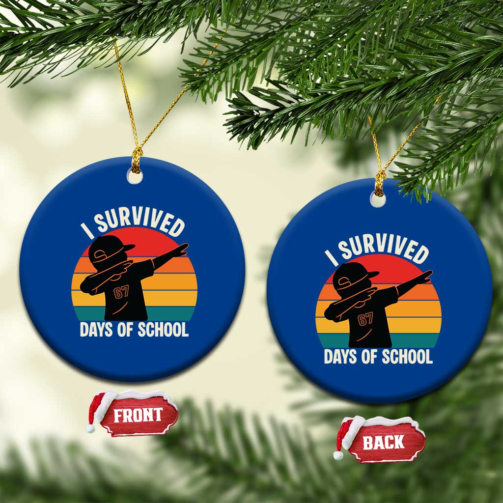 I Survived 67 Days Of School Ceramic Ornament Funny Boys Kids - Wonder Print Shop