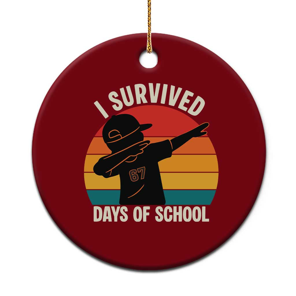 I Survived 67 Days Of School Ceramic Ornament Funny Boys Kids - Wonder Print Shop