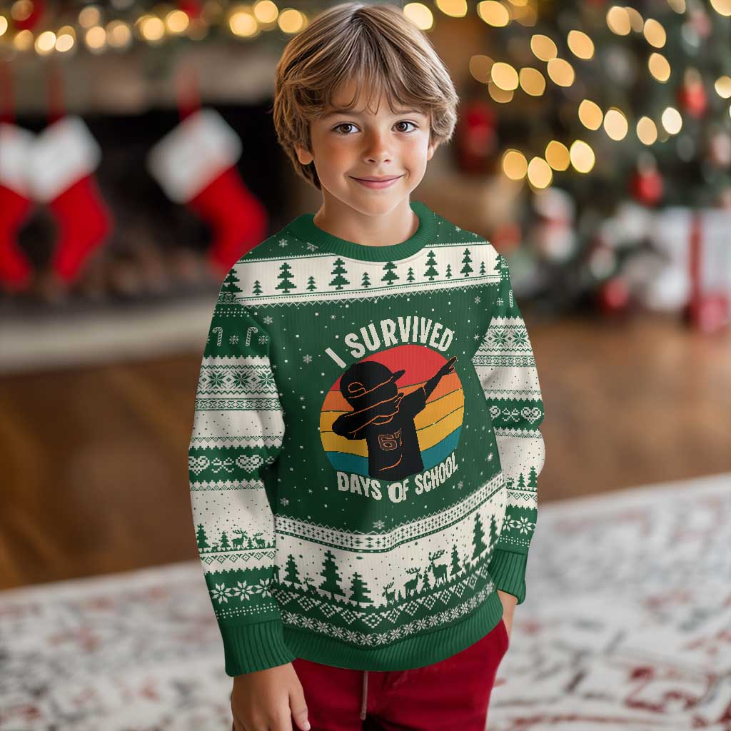 I Survived 67 Days Of School Ugly Christmas Sweater Funny Boys Kids - Wonder Print Shop