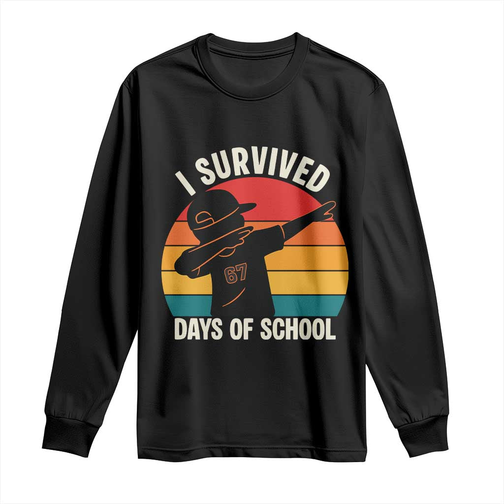 I Survived 67 Days Of School Long Sleeve Shirt Funny Boys Kids - Wonder Print Shop