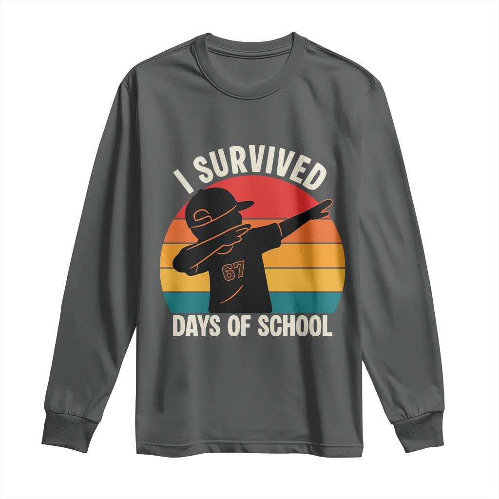I Survived 67 Days Of School Long Sleeve Shirt Funny Boys Kids - Wonder Print Shop