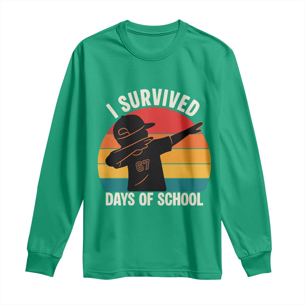 I Survived 67 Days Of School Long Sleeve Shirt Funny Boys Kids - Wonder Print Shop