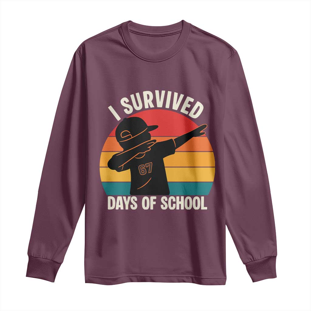 I Survived 67 Days Of School Long Sleeve Shirt Funny Boys Kids - Wonder Print Shop