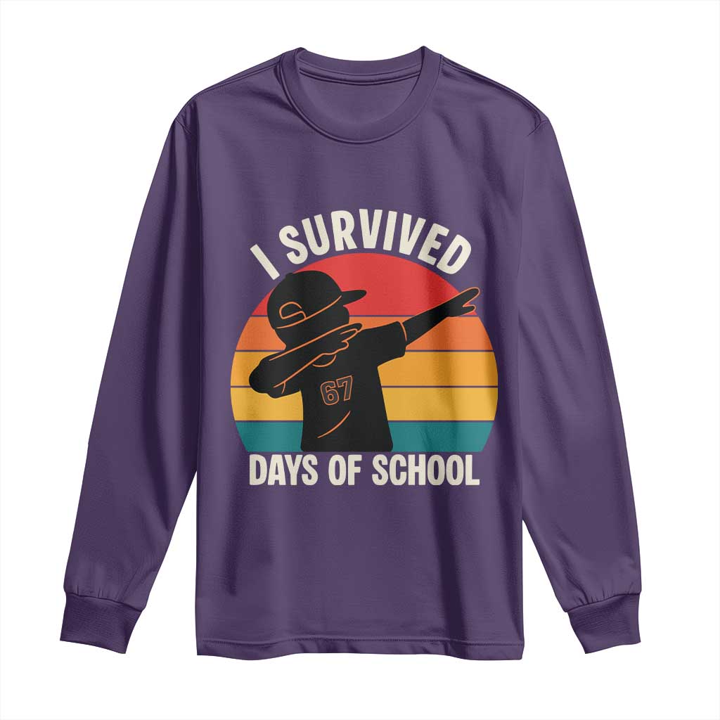 I Survived 67 Days Of School Long Sleeve Shirt Funny Boys Kids - Wonder Print Shop