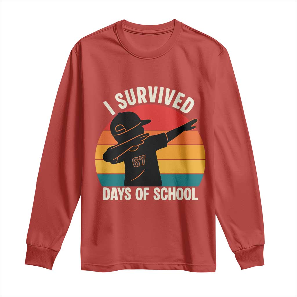 I Survived 67 Days Of School Long Sleeve Shirt Funny Boys Kids - Wonder Print Shop
