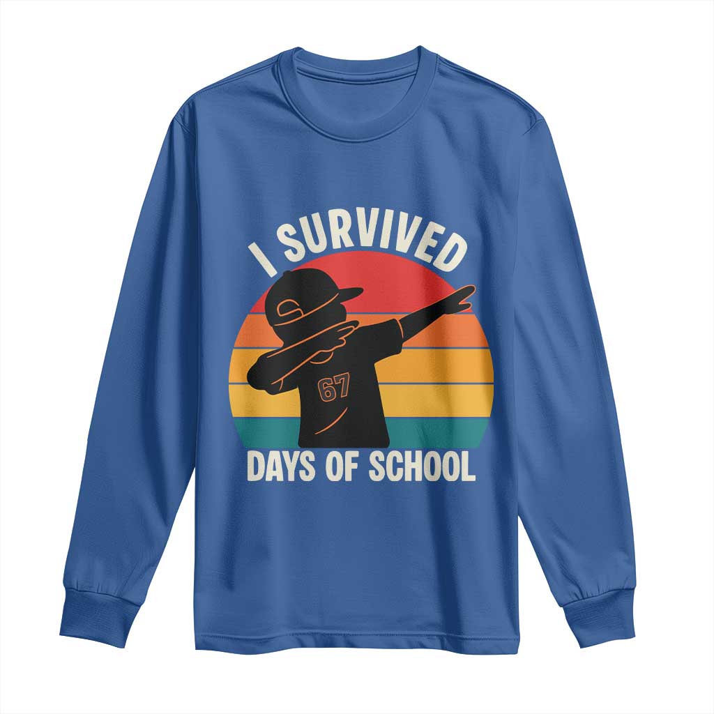 I Survived 67 Days Of School Long Sleeve Shirt Funny Boys Kids - Wonder Print Shop
