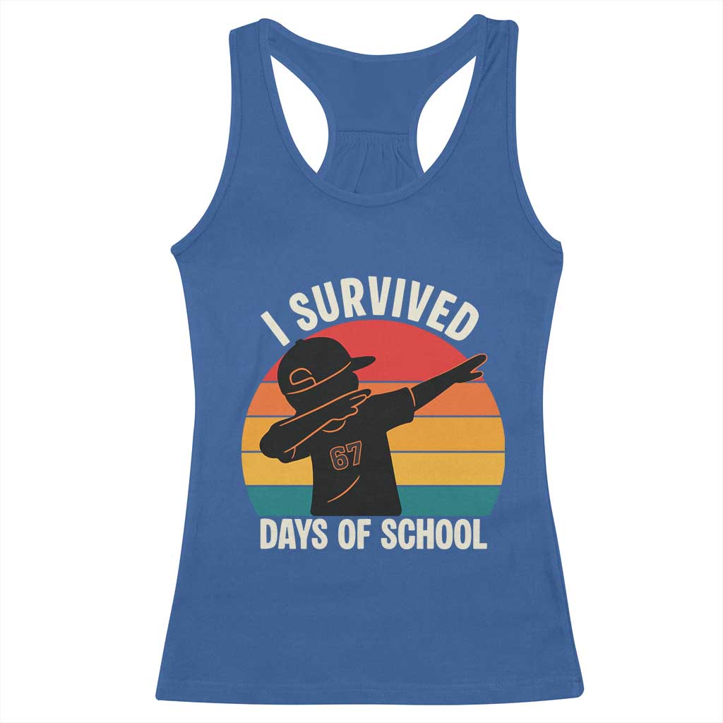 I Survived 67 Days Of School Racerback Tank Top Funny Boys Kids - Wonder Print Shop