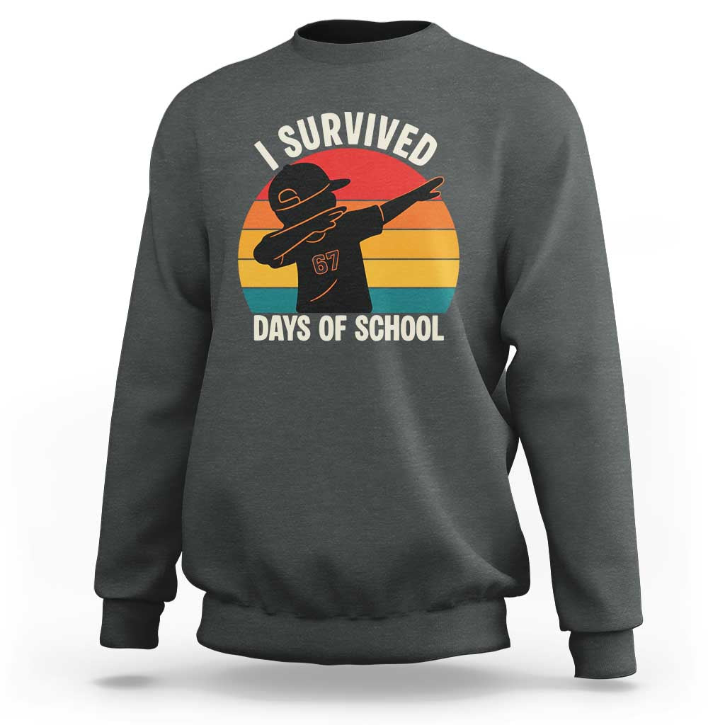 I Survived 67 Days Of School Sweatshirt Funny Boys Kids - Wonder Print Shop