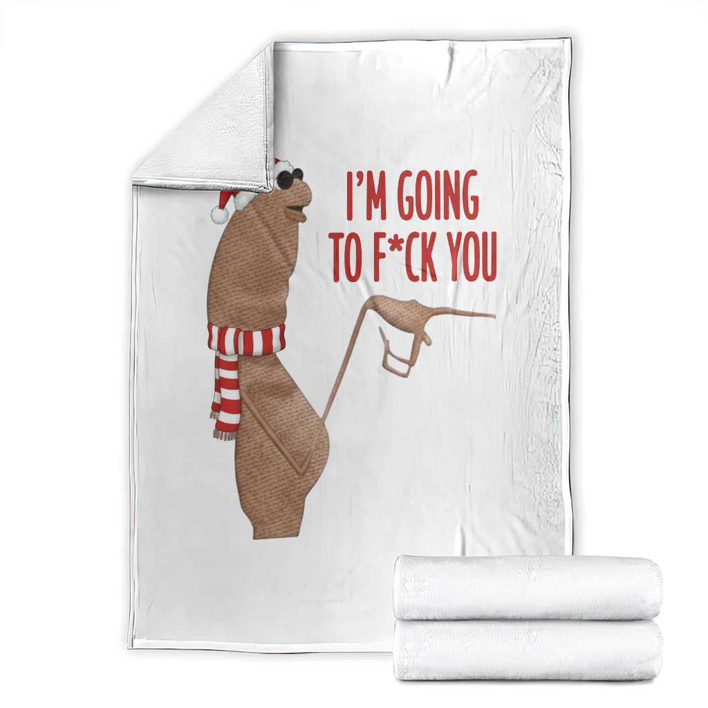 Marcus The Worm Christmas Meme Throw Blanket I Am Going To Fck You - Wonder Print Shop