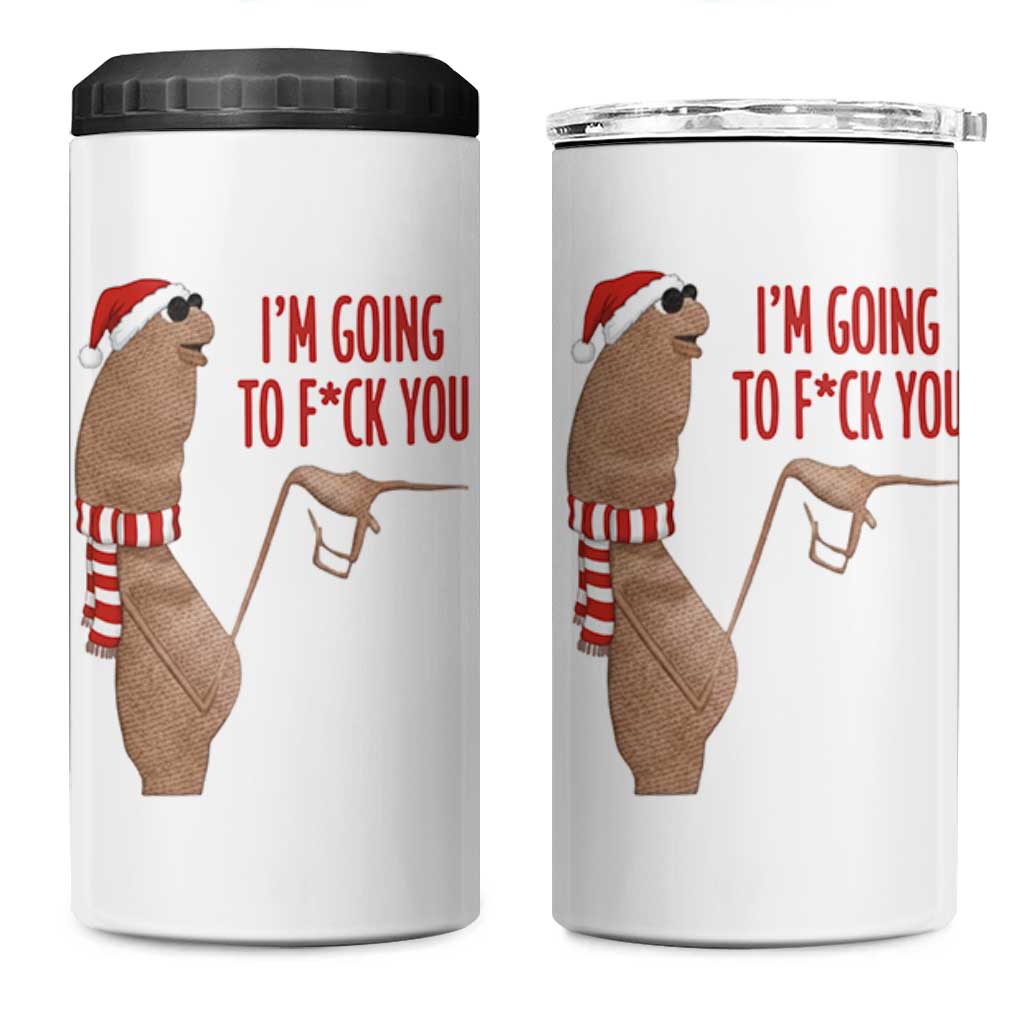 Marcus The Worm Christmas Meme 4 in 1 Can Cooler Tumbler I Am Going To Fck You - Wonder Print Shop